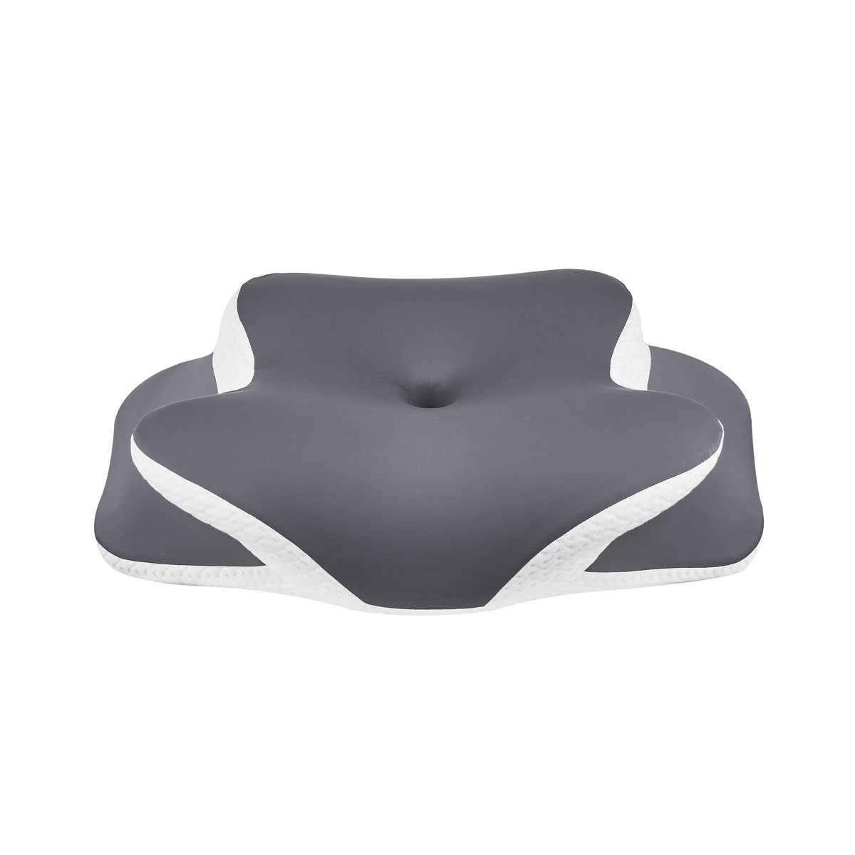 Gris & blanc · 60×40×13 cm – oreiller cervical sur fond blanc