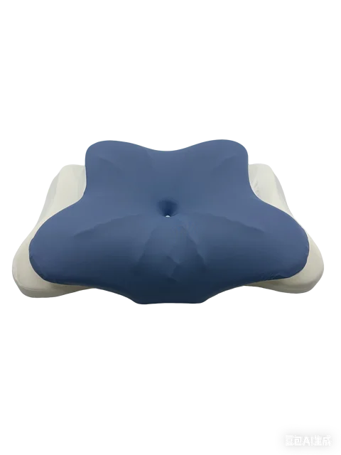 Bleu marine · 64×36×14 cm – oreiller cervical sur fond blanc