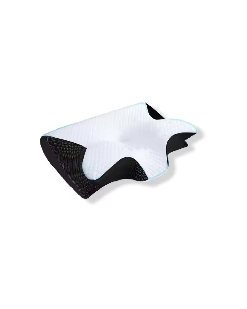 Blanc & noir · 60×39×13 cm – vue de côté, forme papillon